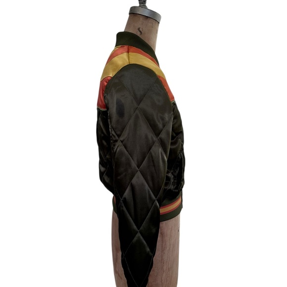 Classic Rock Couture Rising Sun Olive Green Women's Bomber Jacket Size S EUC - Picture 4 of 6